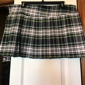 Green plaid miniskirt